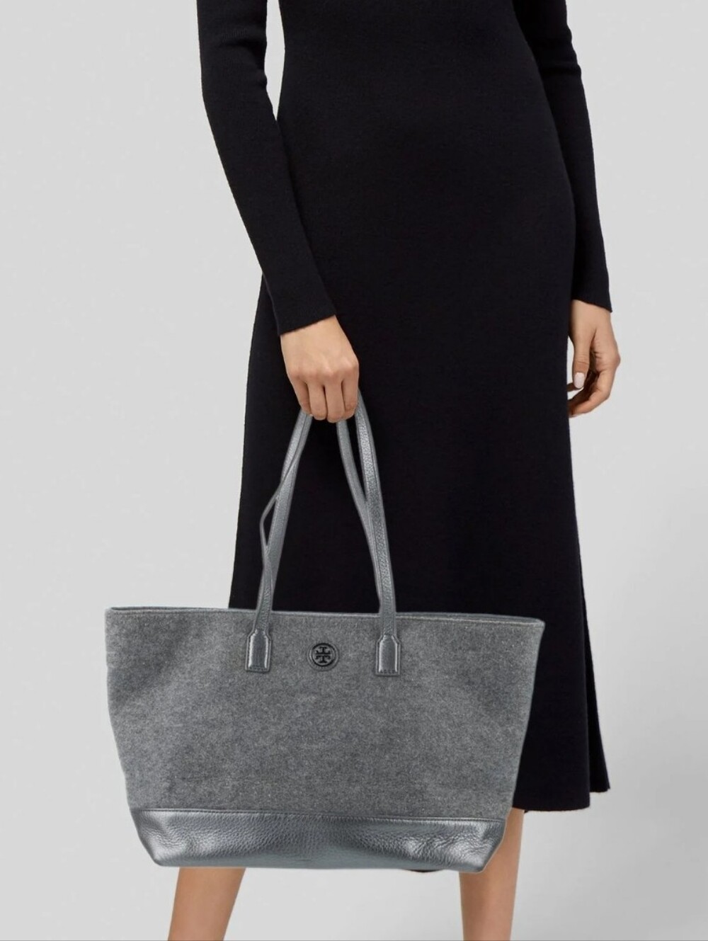 Tory Burch Emma Wool/Leather Tote